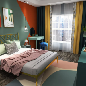 3d interior rendering colorful room